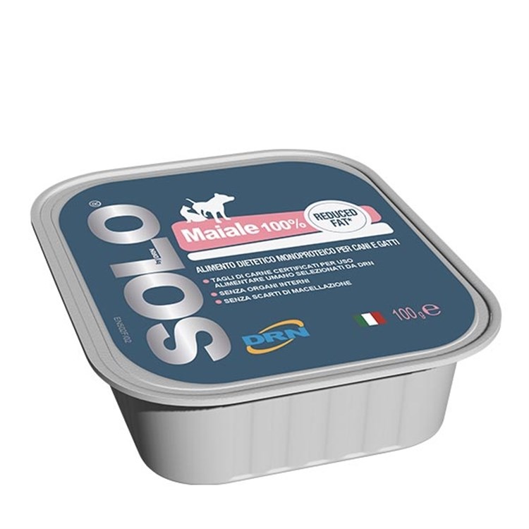 DRN Solo Maiale Reduced Fat 100 gr Cibo Cani e Gatti