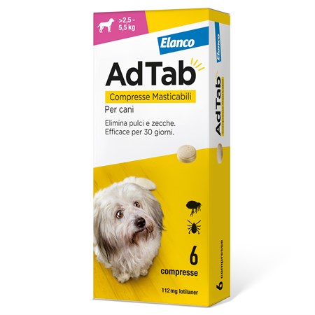 elanco adtab antiparassitario per cani da 25 a 55 kg 6 compresse 112 mg