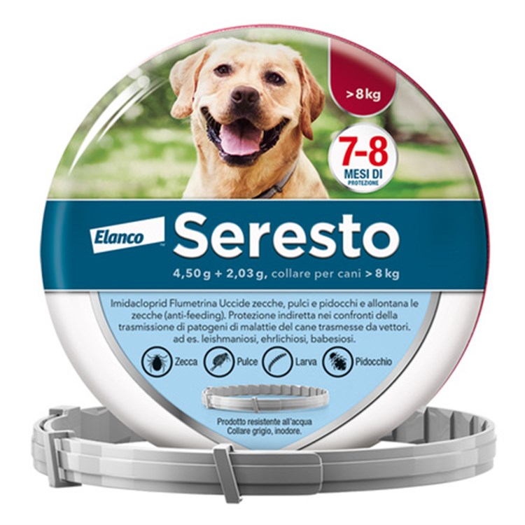 Collare Seresto per Cani oltre 8 kg Antiparassitario