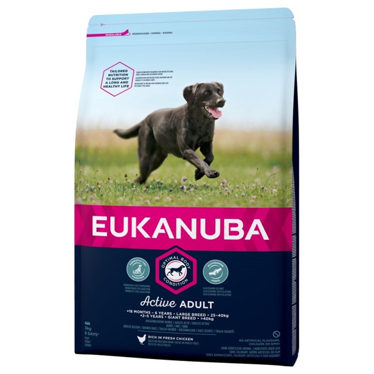 Eukanuba Active Adult Large Breed Pollo 12 kg (ex formato 15 kg)