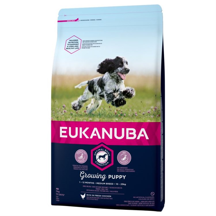 Eukanuba Growind Puppy Medium Breed Pollo 12 kg (ex formato 15 kg)