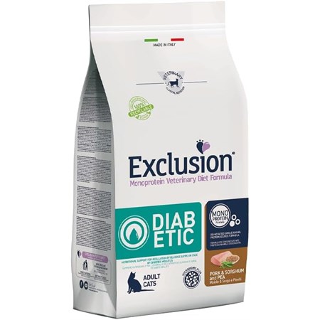 exclusion diet cat diabetic maiale sorgo piselli 15 kg gatto