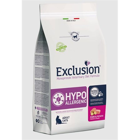 exclusion diet cat hypoallegenic maiale e patate 2 kg gatto