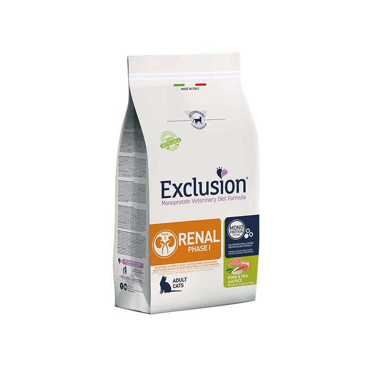 Exclusion Diet Cat Renal Phase 1 Maiale e Piselli 1,5 kg Gatto