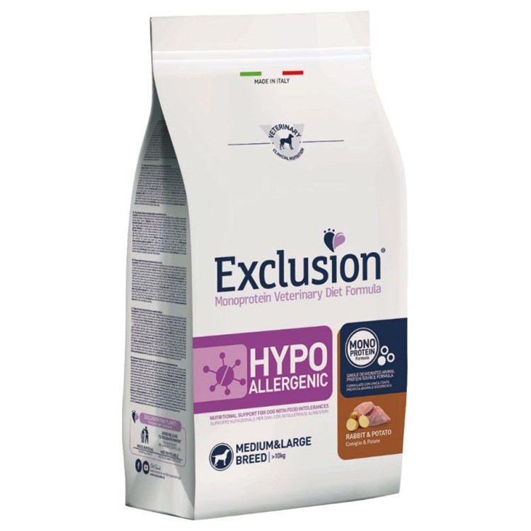 Exclusion Diet Hypoallergenic Rabbit & Potato 12 kg Coniglio e Patate Per Cane