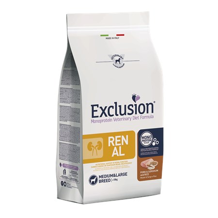 exclusion diet renal medium large maiale sorgo riso 3 kg per cani