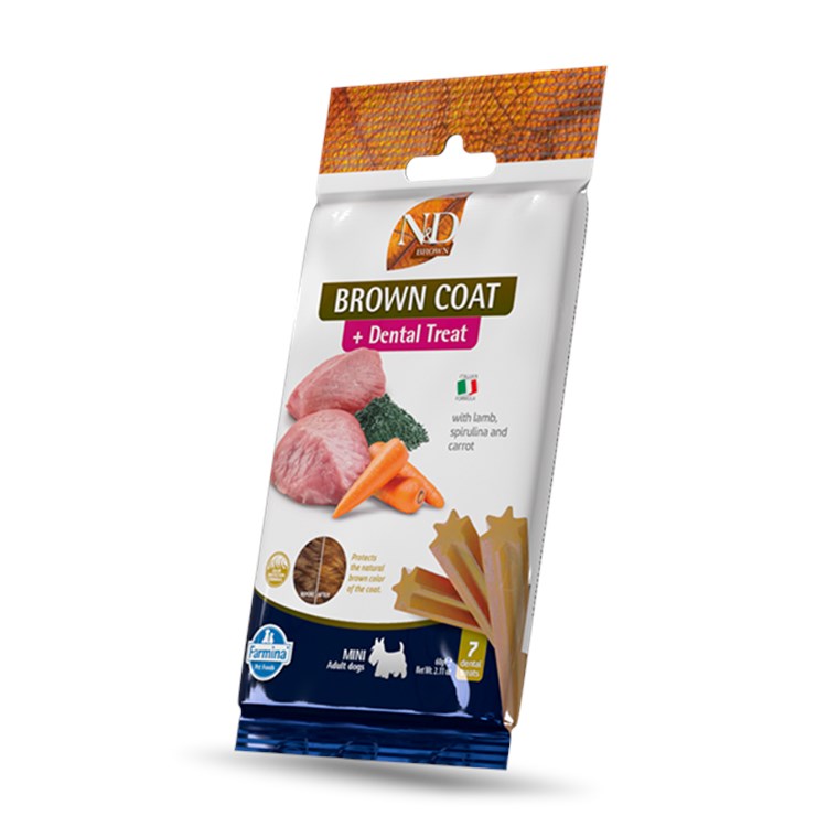 Farmina Dog Brown Coat Dental Treat Mini 60 gr Snack Per Cani Manto Marrone