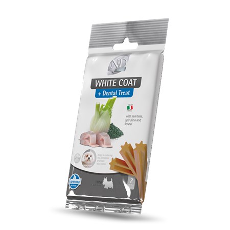 farmina dog white coat dental treat mini 60 gr snack per cani manto bianco