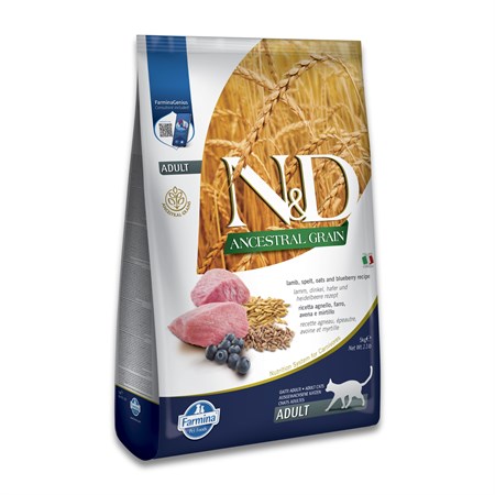 farmina n d ancestral low grain adult agnello e mirtillo 5 kg per gatti