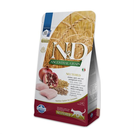farmina n d ancestral low grain neutered pollo e melograno 1 5 kg per gatti sterilizzati
