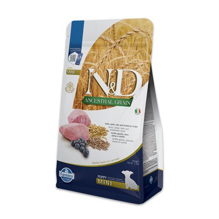 farmina n d ancestral low grain puppy mini agnello e mirtillo 800 gr