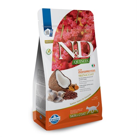 farmina n d grain free quinoa skin coat aringhe 1 5 kg per gatto