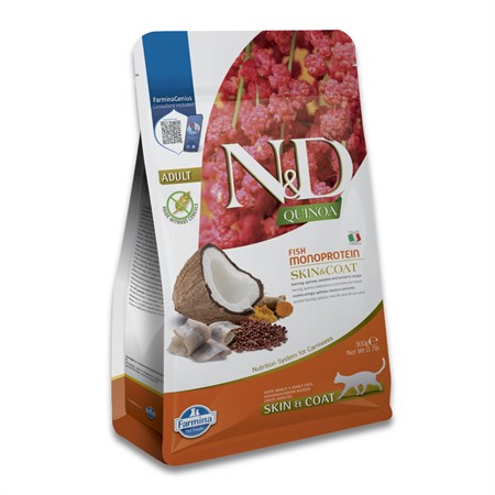 farmina n d grain free quinoa skin coat aringhe 300 gr per gatto