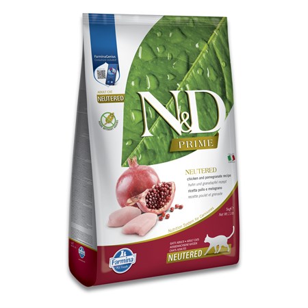 farmina n d prime grain free neutered pollo e melograno 5 kg per gatti sterilizzati