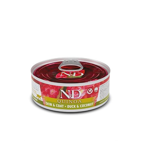 farmina n d quinoa 80 gr skin coat anatra wet umido gatto