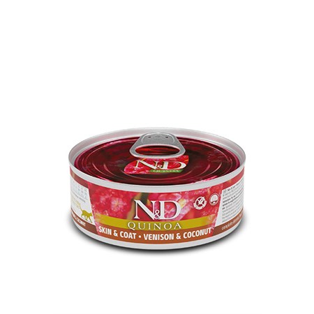 farmina n d quinoa 80 gr skin coat cervo wet umido gatto