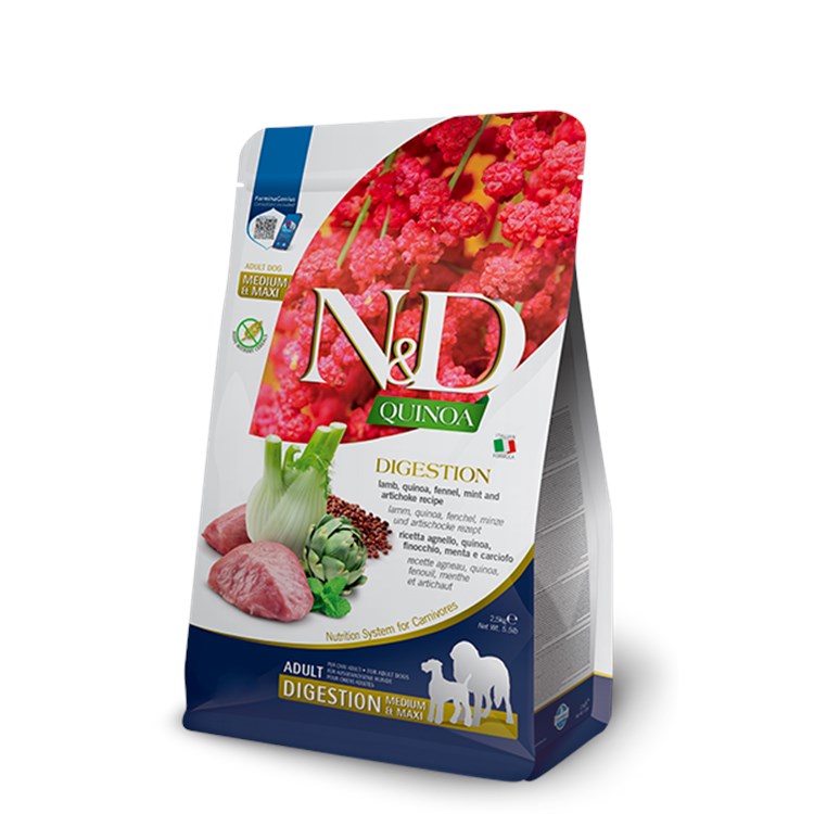 Farmina N/D Quinoa Grain Free Adult Medium Maxi Digestion Agnello 7 Kg DANNEGGIATO