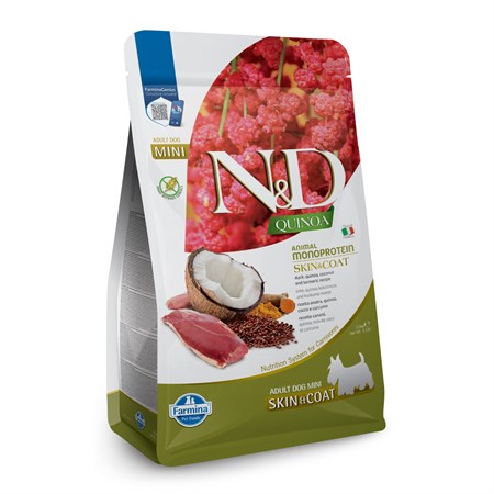 farmina n d quinoa grain free adult mini skin coat anatra cocco 2 5 kg per cani