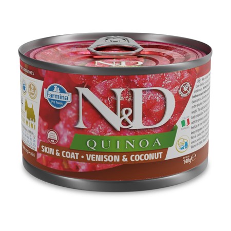 farmina n d umido quinoa dog adult skin coat cervo e cocco 140 gr