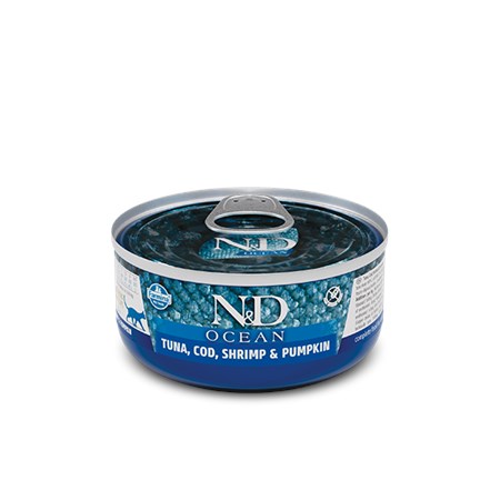 farmina n d ocean 80 gr tonno calamaro e gamberetti umido gatto