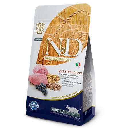 farmina n d ancestral low grain adult agnello e mirtillo 5 kg per gatti