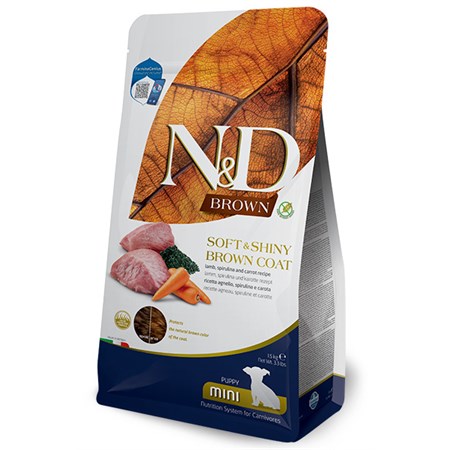 farmina nd brown coat agnello spirulina puppy mini 15 kg alimento cani