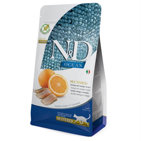 Farmina N/d Grain Free Ocean Adult Neutered Aringa e Arancia 5 Kg Per Gatti NOVITA in Gatti