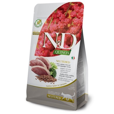 farmina n d grain free quinoa adult neutered anatra 1 5 kg per gatto