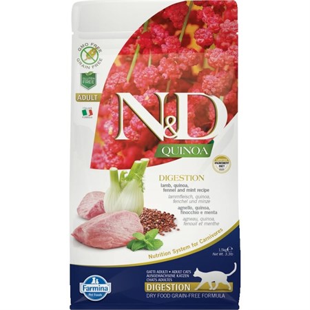 farmina n d grain free quinoa digestion agnello 5 kg per gatto