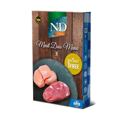 farmina nd natural duo meat menu 420 gr 6 scatolette da 70 gr gatto