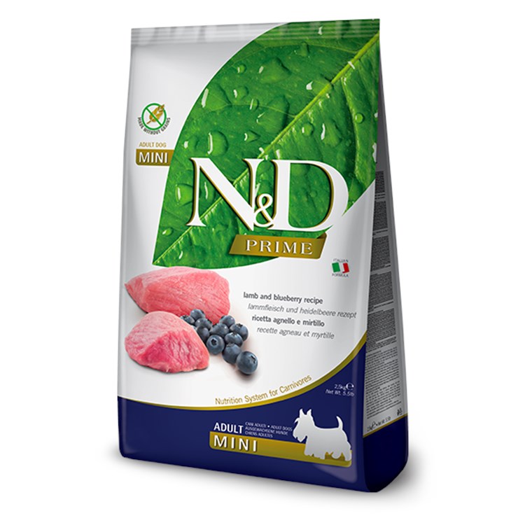 Farmina ND Prime Grain Free Adult Mini Agnello e Mirtillo 7 Kg Crocchette Per cani