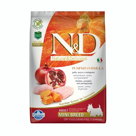 farmina n d pumpkin grain free adult mini pollo e zucca 2 5 kg