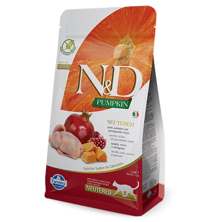 farmina n d pumpkin neutered quaglia zucca melograno 5 kg grain free per gatti