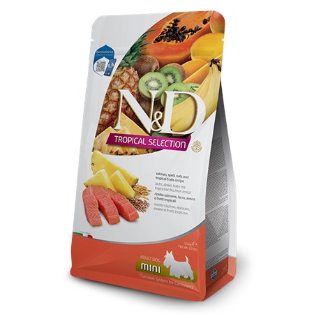 farmina nd tropical fruits adult mini salmone 5 kg cibo per cani
