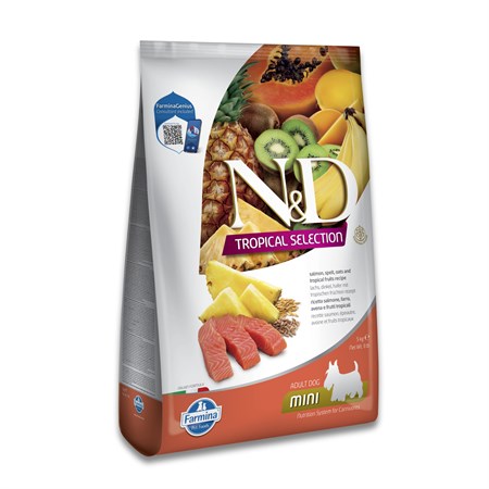 farmina nd tropical fruits adult mini salmone 5 kg cibo per cani