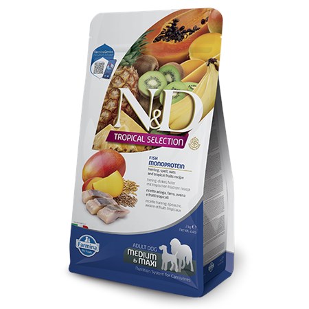 farmina nd tropical monoprotein medium maxi aringa 2 kg cibo per cani