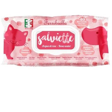 ferribiella 40 salviette detergenti acqua di rose