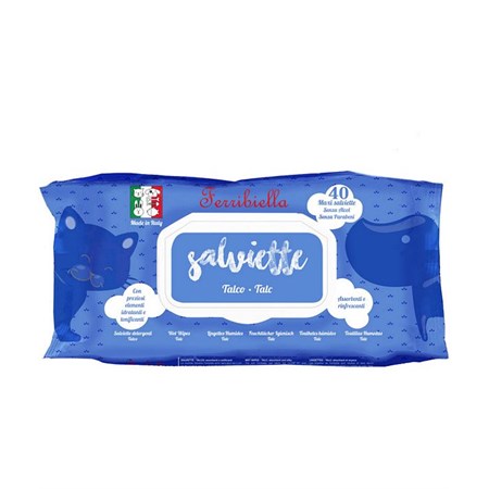 ferribiella 40 salviette detergenti al talco rinfrescanti