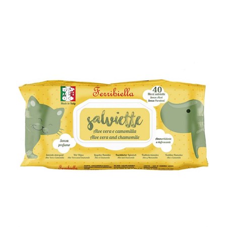 ferribiella 40 salviette detergenti aloe vera e camomilla