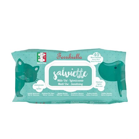 ferribiella 40 salviette detergenti mille usi antibatteriche lenitive