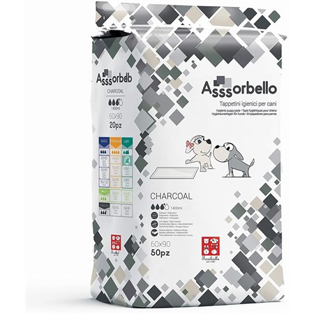 ferribiella 50 tappetini assorbello ultra charcoal 60 x 90 traverse carbone attivo cani
