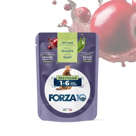 forza 10 botanicat adult sterilised quaglia 80 gr pate busta umido gatto