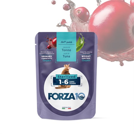 forza 10 botanicat adult sterilised tonno 80 gr pate busta umido gatto