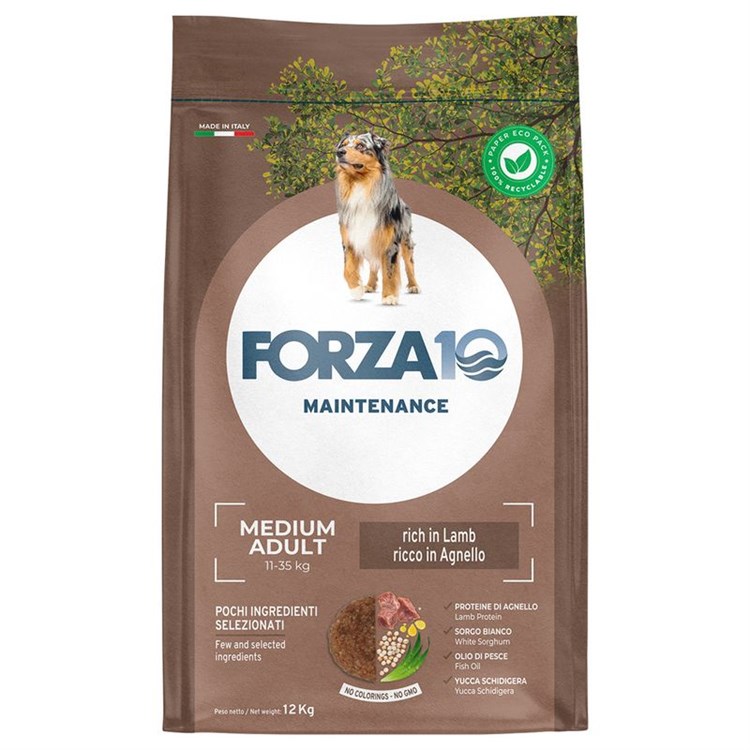 Forza 10 Maintenance Medium Adult Agnello e Riso 12 kg Per Cani Danneggiato