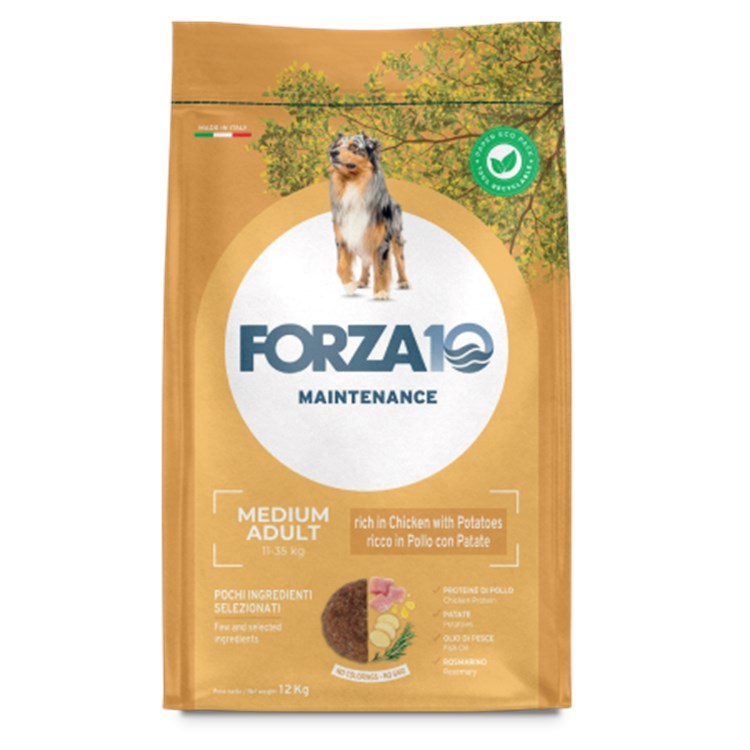 Forza 10 Medium Adult Maintenance Pollo Patate 12 kg Per Cani DAN