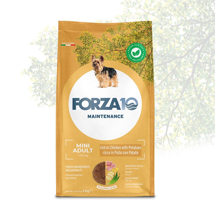 Forza 10 Mini Adult Pollo Patate 2 kg Crocchette Per Cani