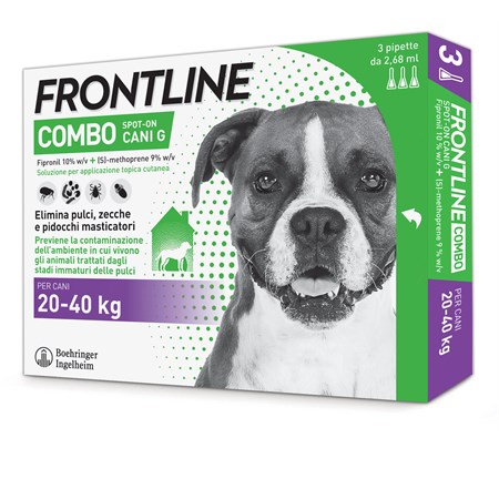 Frontline Combo Per Cani G da 20 a 40 kg 3 Pipette in Cani