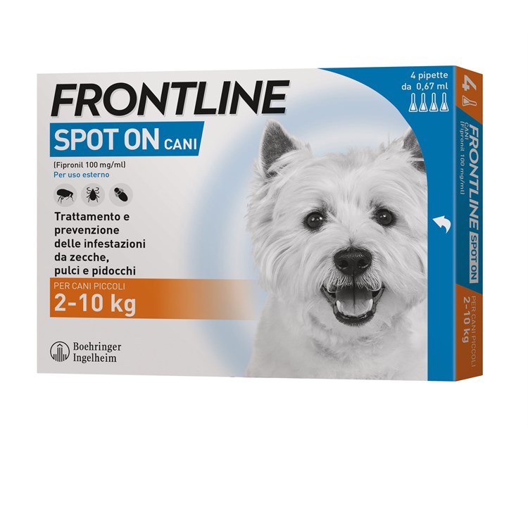 Frontline SPOT ON 2-10 Kg - Antiparassitario per cane cani - 4 pi