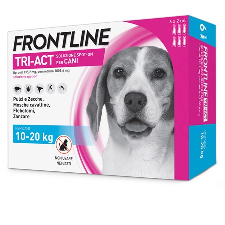 frontline tri act 10 20 kg 6 pipette antiparassitario per cane