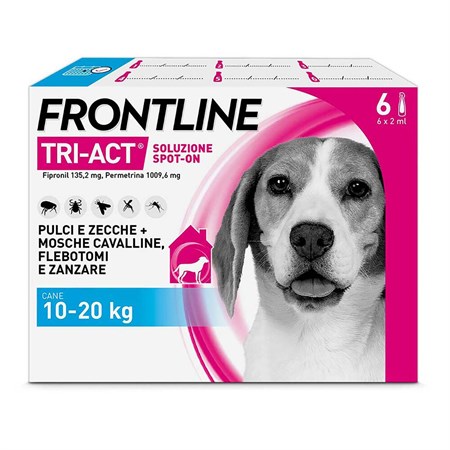 frontline tri act 10 20 kg 6 pipette antiparassitario per cane